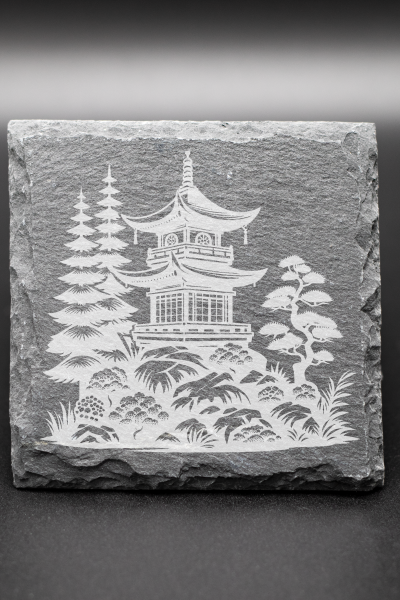 Untersetzer Schiefer mit Gravur / Slate coaster with engraving